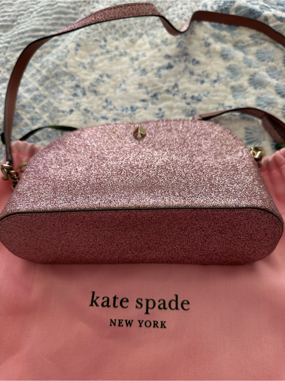 kate spade Pink Glitter Crossbody with Gold Hardware